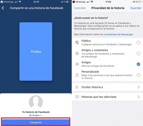 Imagen - C&oacute;mo compartir un Estado de WhatsApp en las historias de Facebook