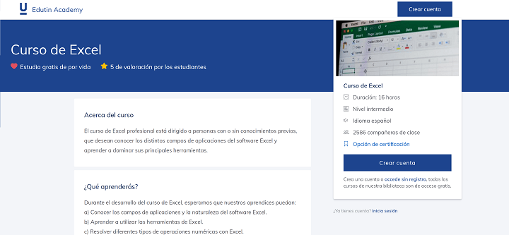 Imagen - 11 cursos gratis de Excel
