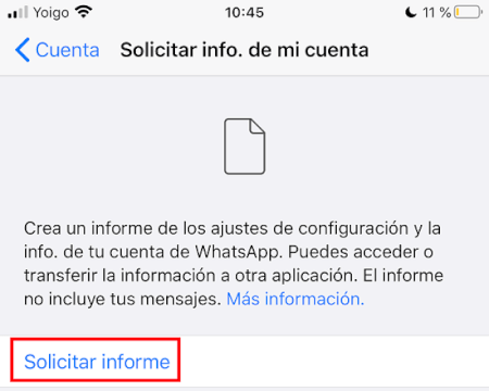 Imagen - Cómo solicitar el informe de tu cuenta en WhatsApp