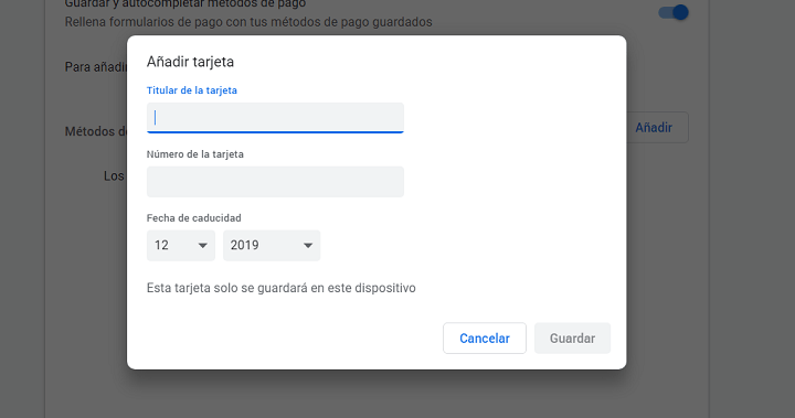 Imagen - Cómo añadir tarjetas de crédito/débito a Chrome