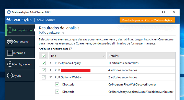 Imagen - Cómo eliminar WebDiscover Browser