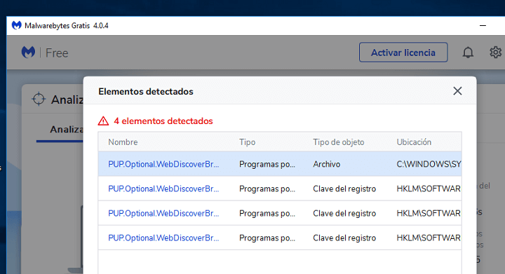 Imagen - Cómo eliminar WebDiscover Browser