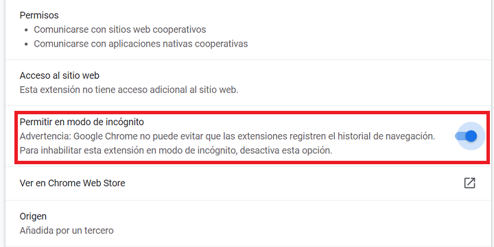 Imagen - Cómo activar las extensiones en el modo incógnito de Chrome