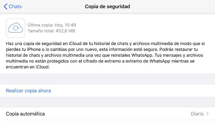 Imagen - Hacer copia de seguridad de los mensajes de WhatsApp