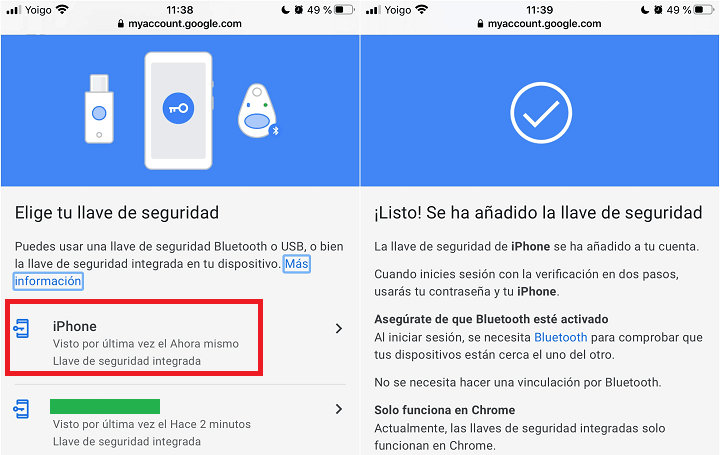 Imagen - Cómo usar el iPhone como llave de seguridad de Google