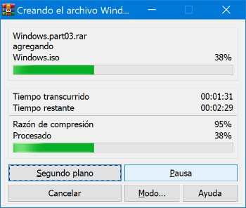 Imagen - Comprimir un archivo en varias partes con WinRAR