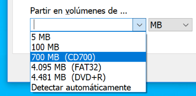 Imagen - Comprimir un archivo en varias partes con WinRAR