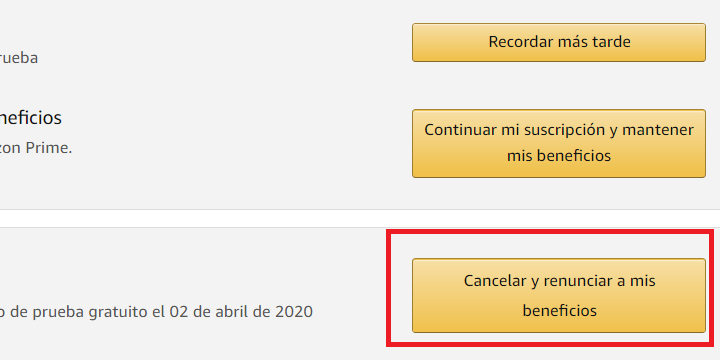 Imagen - Cómo evitar la renovación de Amazon Prime