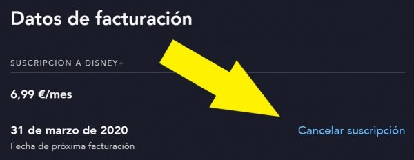 Imagen - Cómo darse de baja de Disney Plus España