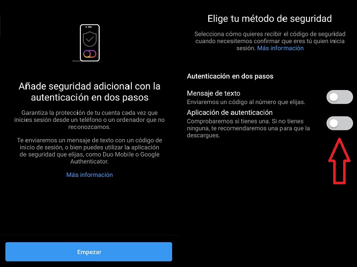 Imagen - Cómo activar la verificación en dos pasos en Instagram