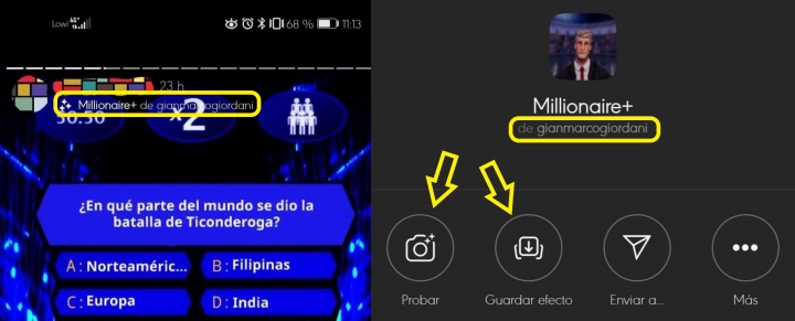 Imagen - Cómo poner el filtro de ¿Quién quiere ser millonario? en IG