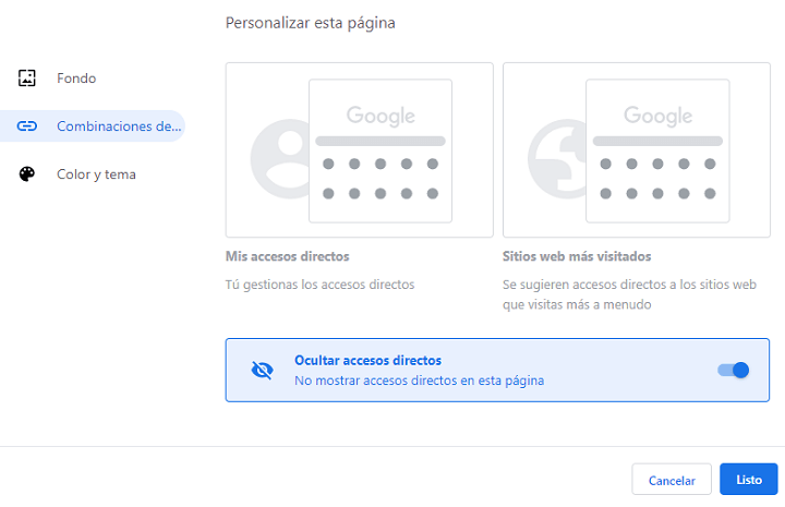 Imagen - Cómo eliminar los iconos en una nueva pestaña en Chrome