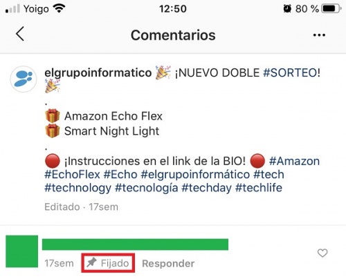 Imagen - Cómo fijar un comentario en Instagram