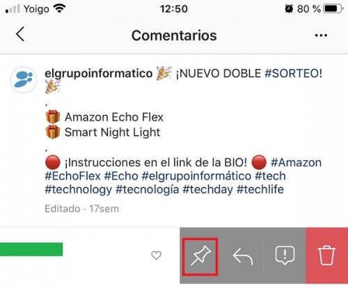 Imagen - Cómo fijar un comentario en Instagram