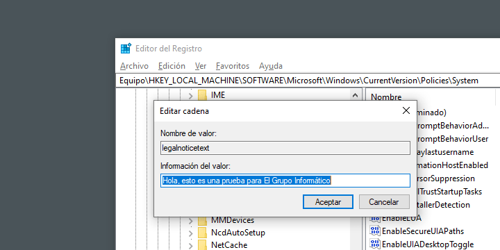 Imagen - Cómo mostrar un mensaje en el inicio de Windows 10