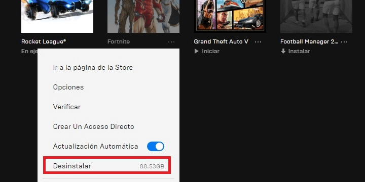 Imagen - Cómo eliminar un juego de la Epic Games Store