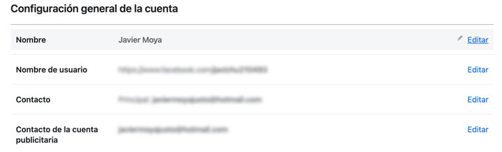 Imagen - Cómo cambiar el nombre en Facebook