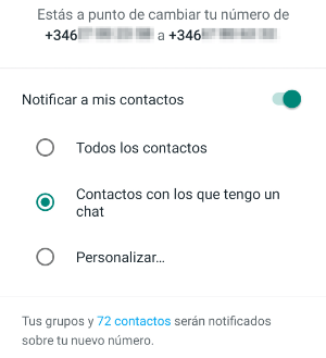 Imagen - C&oacute;mo avisar a tus contactos de WhatsApp si cambias de n&uacute;mero
