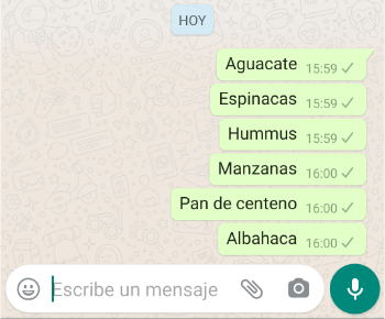 Imagen - Cómo usar WhatsApp para escribir la lista de la compra