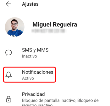 Imagen - Desactivar las notificaciones de nuevo contacto en Signal
