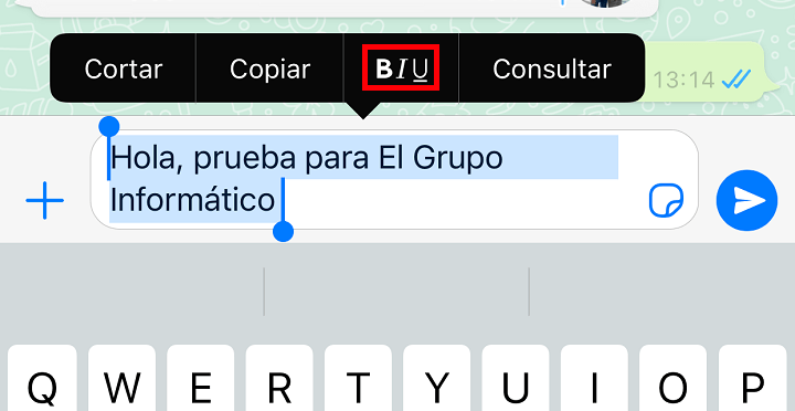 Imagen - Cómo subrayar y tachar en WhatsApp
