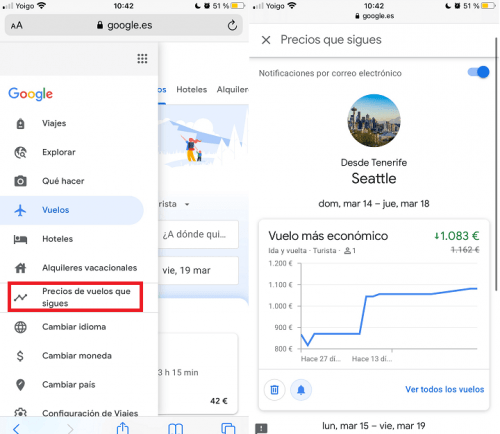 Imagen - Cómo seguir el precio de tus vuelos en Google Flights