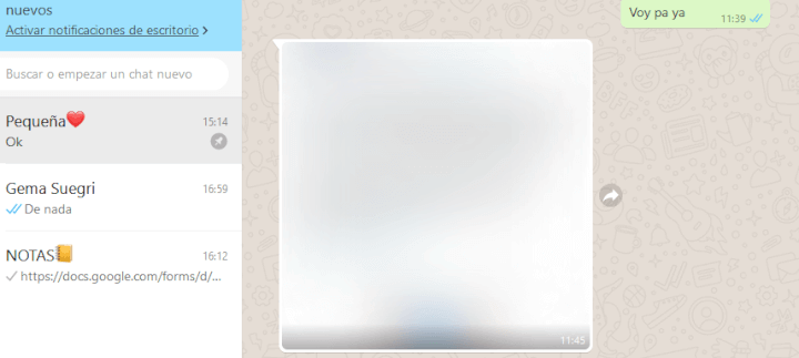 Imagen - Cómo ocultar fotos recibidas en WhatsApp Web