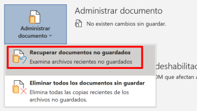 Imagen - Recuperar documentos de Office sin guardar