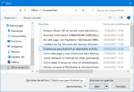 Imagen - Recuperar documentos de Office sin guardar