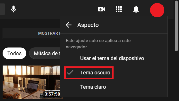 Imagen - Cómo activar el tema oscuro en YouTube