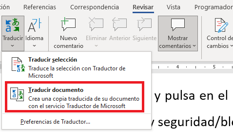 Imagen - Cómo traducir con Word
