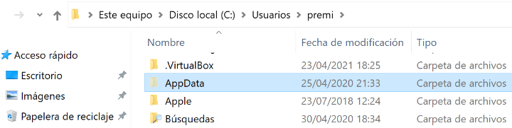Imagen - ¿Dónde está la carpeta AppData?