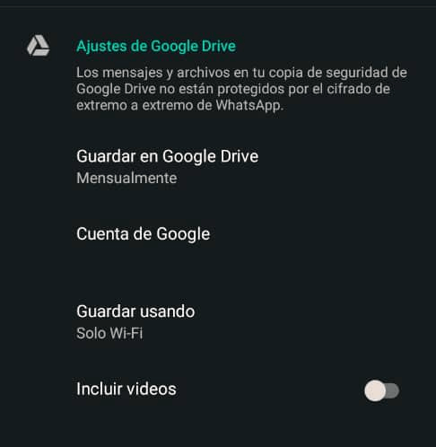 Imagen - Copias de seguridad de WhatsApp en Google Drive