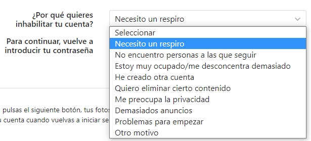 Imagen - Cómo desactivar Instagram sin eliminar la cuenta