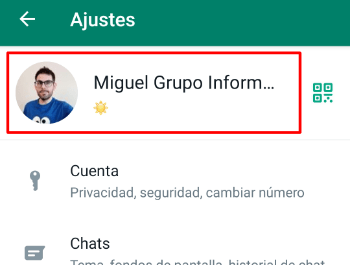 Imagen - Cómo cambiar el nombre en las menciones de WhatsApp