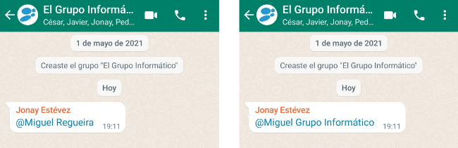 Imagen - Cómo cambiar el nombre en las menciones de WhatsApp