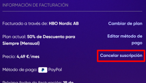 Imagen - Cómo darse de baja en HBO Max