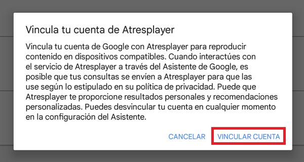 Imagen - Cómo vincular Atresplayer en Google Home