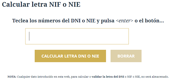 Imagen - 7 webs para calcular la letra del NIF o NIE