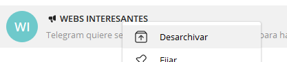 Imagen - Cómo archivar y desarchivar un chat en Telegram