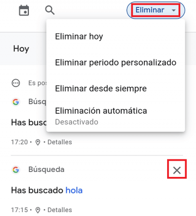 Imagen - C&oacute;mo borrar el historial de Google