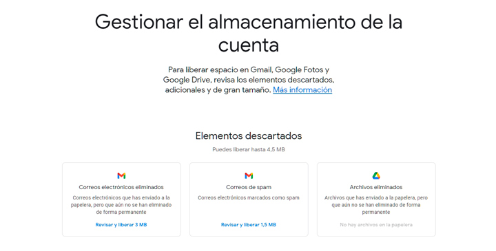 Imagen - Cómo liberar espacio en Gmail, Google Fotos y Google Drive