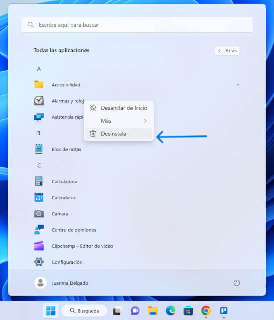 Imagen - Cómo desinstalar aplicaciones en Windows 11