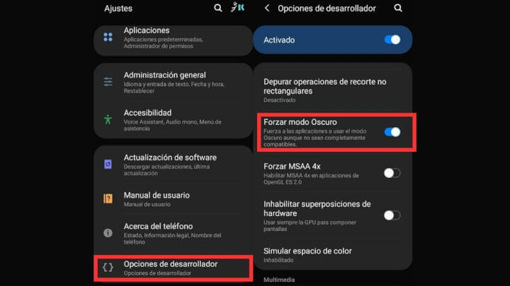 Imagen - Cómo forzar el modo oscuro en todas las apps en Android