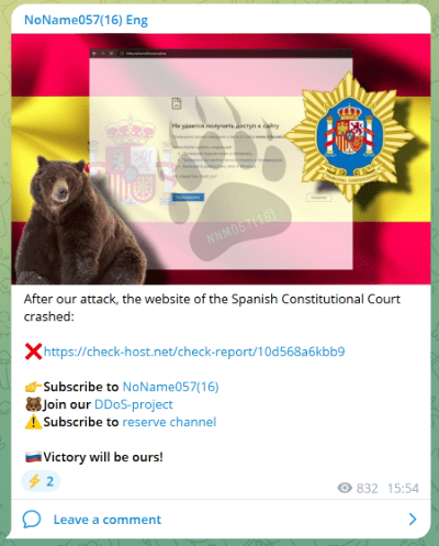 Imagen - NoName057 vuelve a atacar instituciones españolas, bancos y operadores