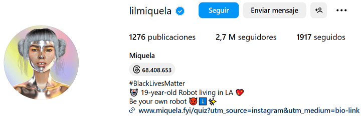 Imagen - Lil Miquela, la influencer creada por una IA que gana 10 millones al año