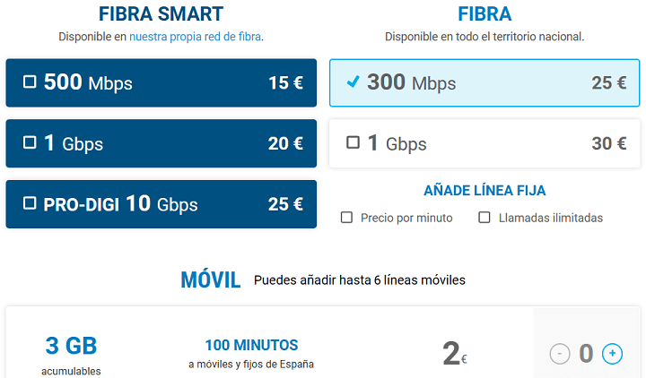 Imagen - Comparativa: oferta de fibra de Finetwork vs Digi