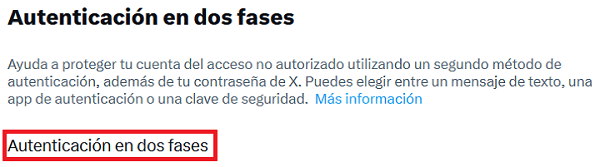 Imagen - Cómo activar la autentificación en dos pasos en X (Twitter)