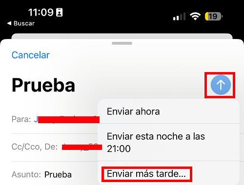 Imagen - Cómo programar un correo en iPhone