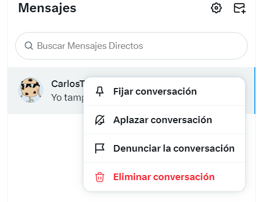 Imagen - Cómo eliminar un DM de Twitter o X